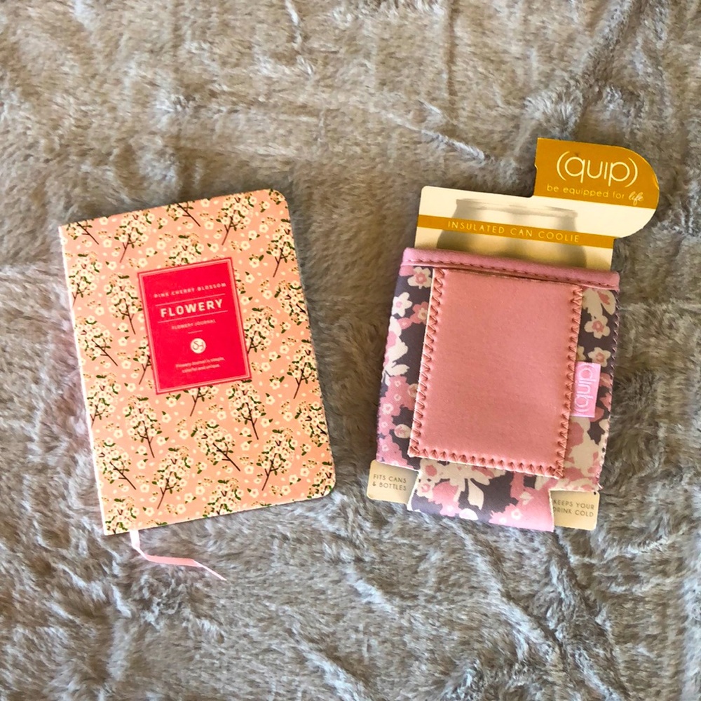 💖 Pink Cherry Blossoms Pocket Calendar & Can Coolie